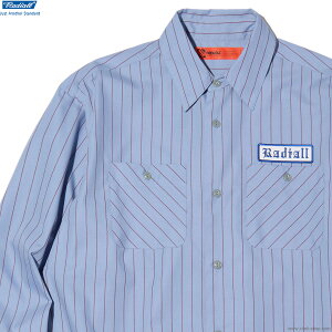 RADIALL ���f�B�A�� �����V���c �����Y �I�[���V�[�Y�� �|���G�X�e��65�� ��35�� �u���[ M-XL RADIALL VOX - REGULAR COLLARED SHIRT L/S (SAXE BLUE) [RAD-25MW-SH001] �g�b�v�X �V�����u�� �X�g���C�v ���C�h�V���G�b
