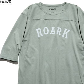 ROARK REVIVAL ロアーク リバイバル ROARK REVIVAL "MEDIEVAL LOGO" 3/4 SLEEVE TEE (SLATE BLUE) メンズ Tシャツ フットボール ルーズ ゆったり オーバーサイズ