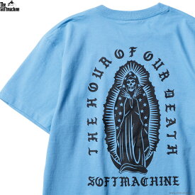 SOFTMACHINE ソフトマシーン 半袖Tシャツ メンズ オールシーズン 綿100％ ブルー M-XL SOFTMACHINE LAST TIME-T (BLUE) タトゥーデザイン TEE