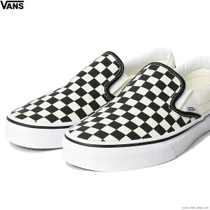 VANS ���@���Y �X�j�[�J�[ �����Y �I�[���V�[�Y�� �L�����o�X �z���C�g �u���b�N US8-US10 26cm-28cm VANS CLASSIC SLIP-ON (BLK×WHT CHECKERBOARD) �o���Y �`�F�b�J�[ �X���b�|�� ��� �X�P�[�g�{�[�f�B���O BMX