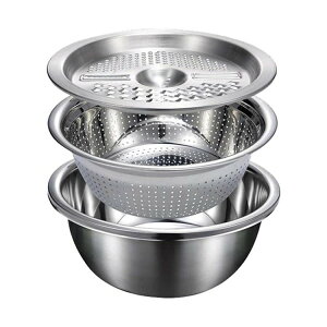 【P5倍!4680→実質4446円 10/27まで】ステンレス鋼 野菜カッター 水切り 米とぎ ザル 千切り スライサー 野菜カッター 直接加熱可能 野菜 果物洗い ボウル おろし金セット キッチンスライサー