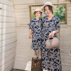 【P5倍!4118→実質3912円 10/27まで】ママ 娘 マキシワンピース 親子ペア キッズ ハワイ ペアルック ペアtシャツ アロハ シャツ 花柄 ハワイ 旅行 リンクコーデ 親子ペア カップル アロハシャツ