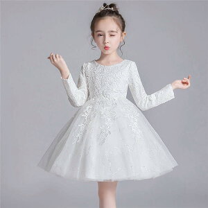 【P5倍!3760→実質3572円 10/27まで】ピアノ発表会 ドレス 子供 レース キッズ ワンピース 結婚式 膝丈 ミディアム丈 ハイウエスト ガールズ ジュビア 女の子 長袖 秋着 可愛い 子供用 子供ワン