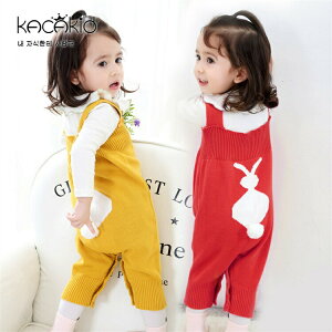 【新発売限定記念価格!】オーバーオール ベビー サロペット ロンパース ニット ベビー服 出産祝い ニット プレゼント 子供服 冬 秋冬 キッズ こども 赤ちゃん あかちゃん 赤 ゆったり 暖か