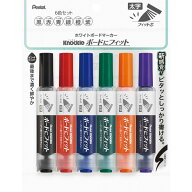 【送料無料】ぺんてる ホワイトボードマーカー ボードにフィット フィット芯太字 6色 EMWL5BF6ST - メー…