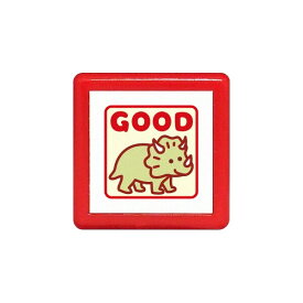 【1000円以上お買い上げで送料無料♪】こどものかお ミニ☆ポンスタンプ 浸透印 恐竜 GOOD レッド - メール便発送