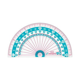 【1000円以上お買い上げで送料無料♪】分度器 9cm ナノピタ ガール リバーシブル すべり止め加工 - メール便発送