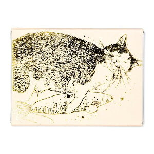 【1000円以上お買い上げで送料無料♪】メモ入りミニBOX キャットアートコレクション ピンク 50枚入 箱 箔押し 猫 ねこ ネコ ROKKAKU×365Cat.Art かわいい - メール便発送