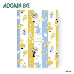 【送料無料】ムーミン 夜とカフェオレと日記帳 80周年限定 ムーミン ストライプ A6/文庫本 1日1ページ 半年分 かわいい ダイゴー - メール便発送
