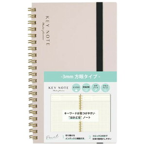 【1000円以上お買い上げで送料無料♪】ラボクリップ キーノート ミーツプランナー A5スリム 3mm方眼 エクリュ インデックス付 記録 ログ タスク管理 大人女子 日本製 - メール便発送
