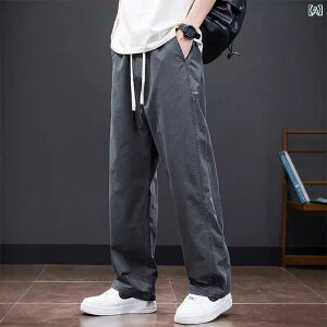 パンツ メンズ ミリタリー カーゴパンツ ワイド コットン ワークパンツ ストレート ズボン ロングパンツ 薄手 ウエスト紐 グレー ブラック カーキ 四季 男性用 普段使い
