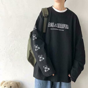 Tシャツ メンズ 男性用 長袖 ルーズフィット ラウンドネック アンダーウェア 保温性 トップス 普段使い カジュアルスタイル 白 黒 青