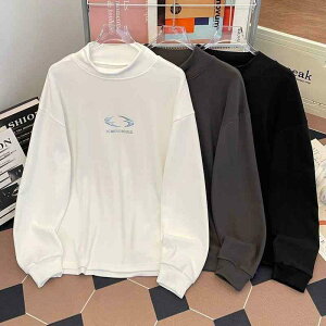 Tシャツ メンズ 裏起毛 カットソー 秋冬 長袖 ハーフ ハイネック ゆったり 厚手 あったか 暖かい インナー トップス カジュアル(x2)