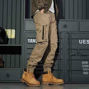 カーゴパンツ メンズ 男性用 ワークパンツ 作業着 ズボン ボトムス ゆったり 多ポケット アウトドア ウェア 大きいサイズ ブラック 黒 グレー カーキ 緑 春秋