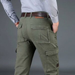 パンツ メンズ 男性用 カーゴパンツ 秋冬 ワークパンツ 厚手 コットン ズボン 普段使い アウトドア ゆったり カーキ 緑 黒 青