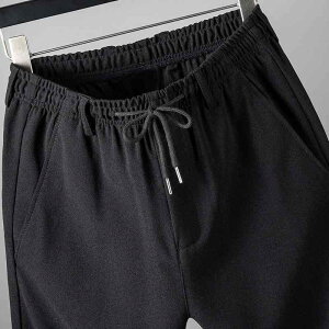 パンツ メンズ 伸縮性 スポーツ カジュアルパンツ 無地 ウエストゴム ストレート ズボン 普段使い 韓国 聚??? 尼ロン ブラック 紺