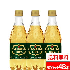 【 全国配送対応 】【 送料無料 】【 コカ・コーラ 】カナダドライ ジンジャエール 500ml 24本×2箱（計48本）ジンジャー ケース 500 ペットボトル 割材 まとめ買い 炭酸飲料 コカコーラ 炭酸ジュース