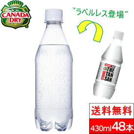 【全国配送対応】【送料無料】【コカ・コーラ】カナダドライ ザ タンサン ストロング ラベルレス PET 430ml24本×2箱（計48本）