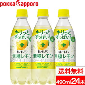 【365日出荷】【送料無料】【1ケース】キレートレモン 無糖スパークリング 490ml 24本 キレート レモン 檸檬 炭酸飲料 ソーダ 無糖 ビタミン