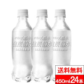 【 送料無料 】【 1ケース 】【ラベルレス】サンガリア 伊賀の天然水 強炭酸水 450ml 24本 無糖 無糖炭酸 伊賀 国産 強炭酸水 炭酸 ラベルレス エコ