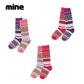 MINE マイン ジュニア ソックス スキー靴下 2足組 SOCKS アソート MP-657 JUNIOR SOCKS