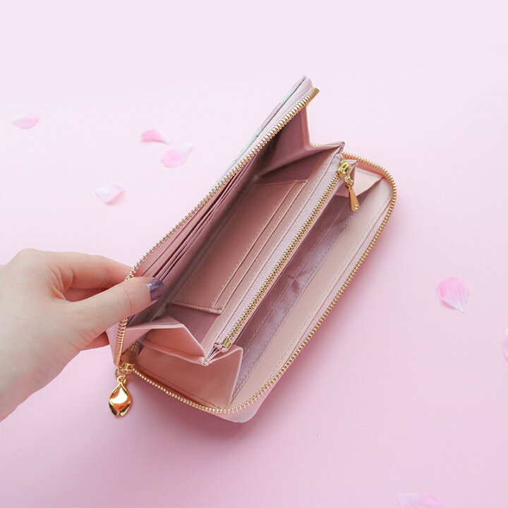 楽天市場 Aether 長財布 ラウンドファスナー レディース イタリア製 ヌバックレザー サクラ 大容量 かわいい ファスナー 使いやすい 桜色 花柄 和柄 ピンク 本革 財布 女性 人気 おすすめ 大人可愛い エーテル ブランド 春財布 開運日 誕生日 プレゼント 無料