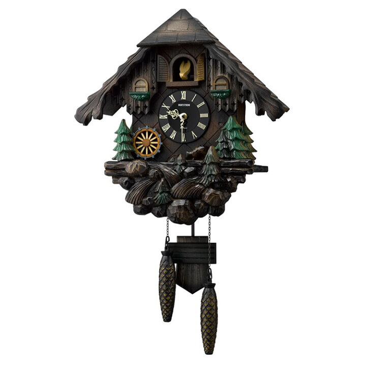 楽天市場 鳩時計 掛け時計 カッコーヴァルト 4mj422sr06 リズム時計 Rhythm 壁掛け時計 掛時計 振り子時計 ハト時計 オルゴール 報時 時計 壁掛け インテリア リビング おしゃれ シンプル 北欧 テイスト 木製 かわいい プレゼント ウォールクロック インテリア時計