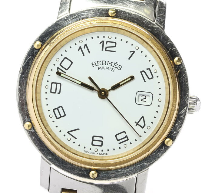 楽天市場】【HERMES】エルメス クリッパー デイト CL3.440 クォーツ 