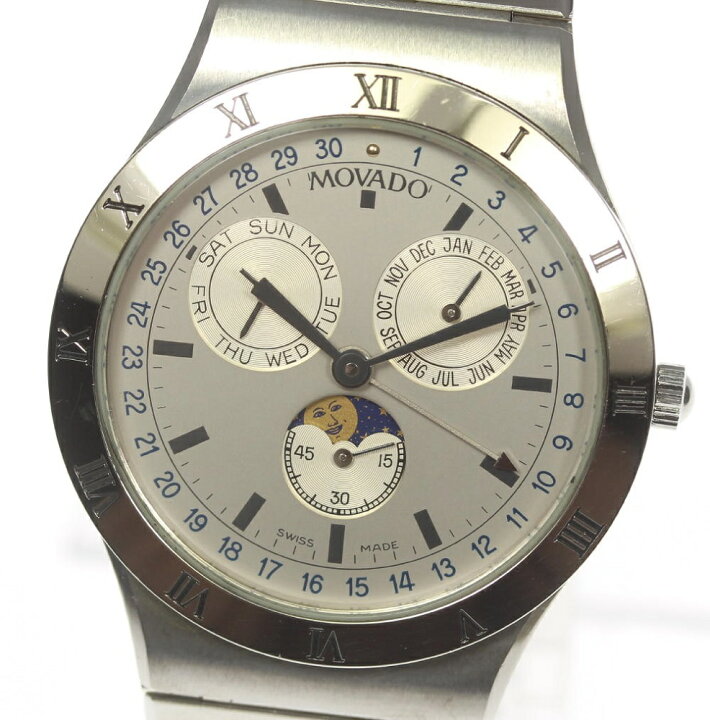 楽天市場】☆良品【Movado】モバード トリプルカレンダー ムーン 
