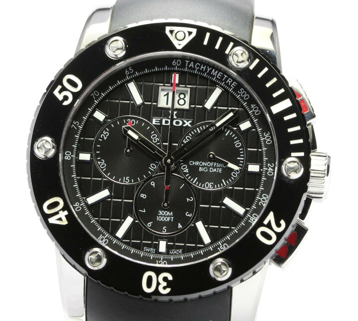 楽天市場】☆良品 保付き【EDOX】エドックス クラス1 クロノオフショア 