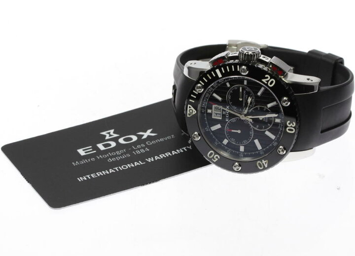 楽天市場】☆良品 保付き【EDOX】エドックス クラス1 クロノオフショア 