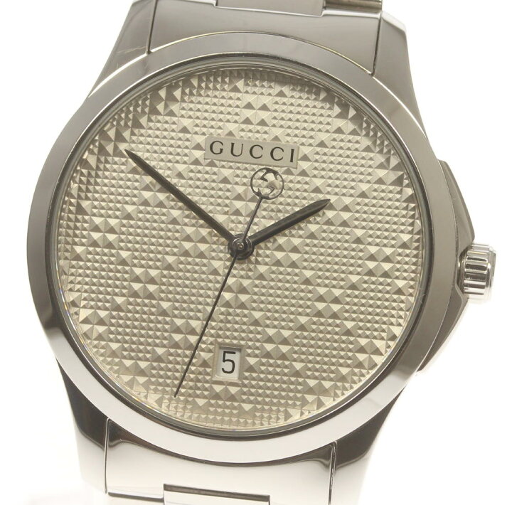 楽天市場】☆良品 箱・保付【GUCCI】グッチ Gタイムレス デイト 126.4 