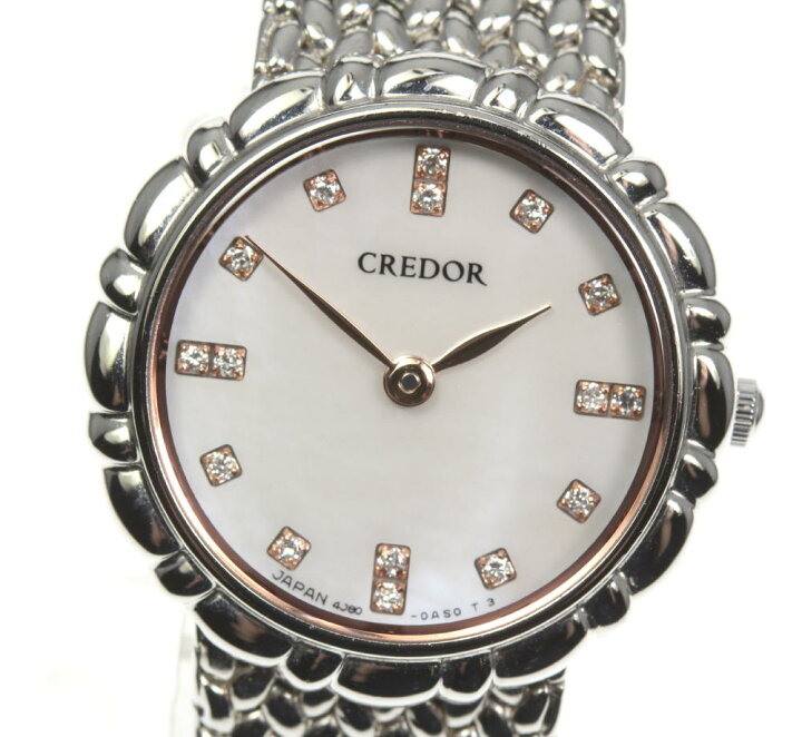 楽天市場】☆美品【SEIKO】セイコー クレドール 16Pダイヤ シェル 4J80 