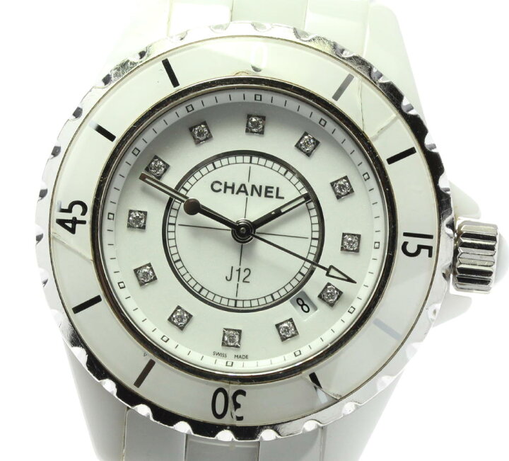 楽天市場】☆訳あり【CHANEL】シャネル J12 白セラミック 12Pダイヤ 