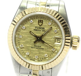 【TUDOR】チュードル プリンセス デイト 92513 10Pダイヤ ヴィンテージ cal.2671 自動巻き レディース【ev15】【中古】