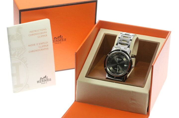 楽天市場】箱付【HERMES】エルメス クリッパー デイト CL1.810 自動  