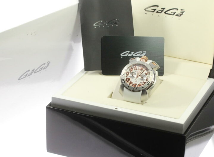 楽天市場】☆美品 箱保【GaGa MILANO】ガガミラノ クロノ48MM 8016.01 