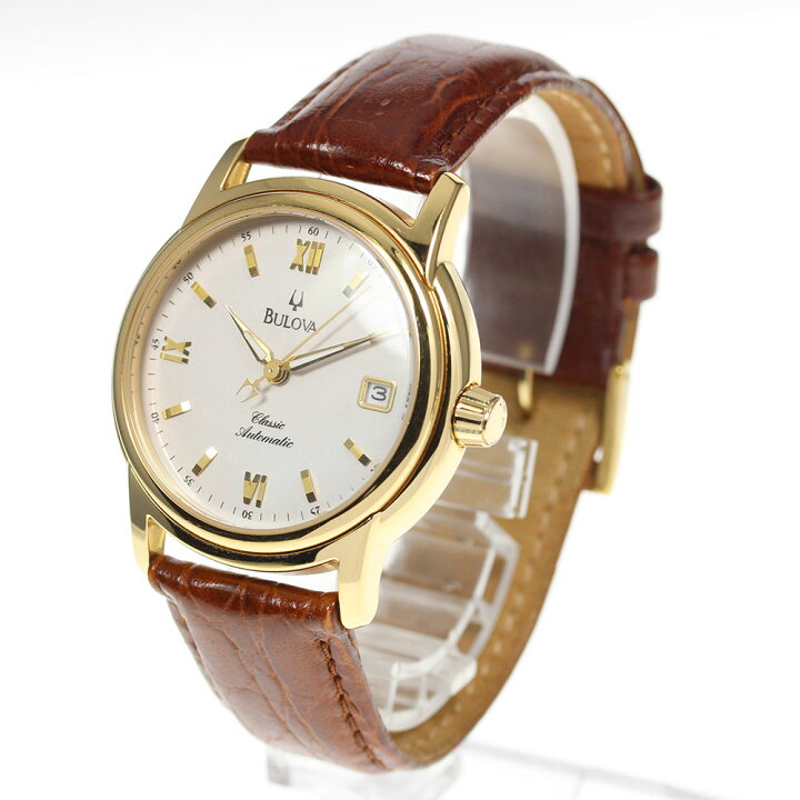 鑑定済] ブローバ クラシック 腕時計 メンズ 自動巻き 裏スケ カレンダー 