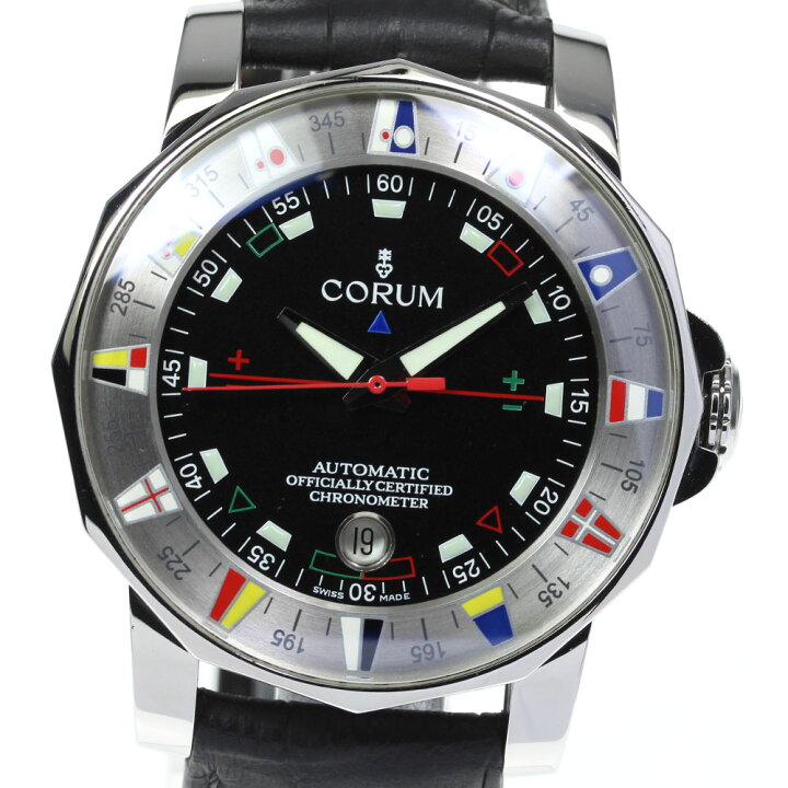 楽天市場】☆美品【CORUM】コルム アドミラルズカップ デイト 982.630 