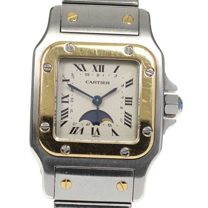 楽天市場】☆ジャンク【CARTIER】カルティエ サントスガルべSM ムーン 