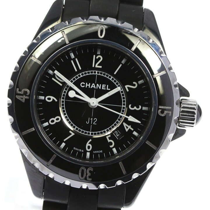 楽天市場】【CHANEL】シャネル J12 黒セラミック デイト H0681