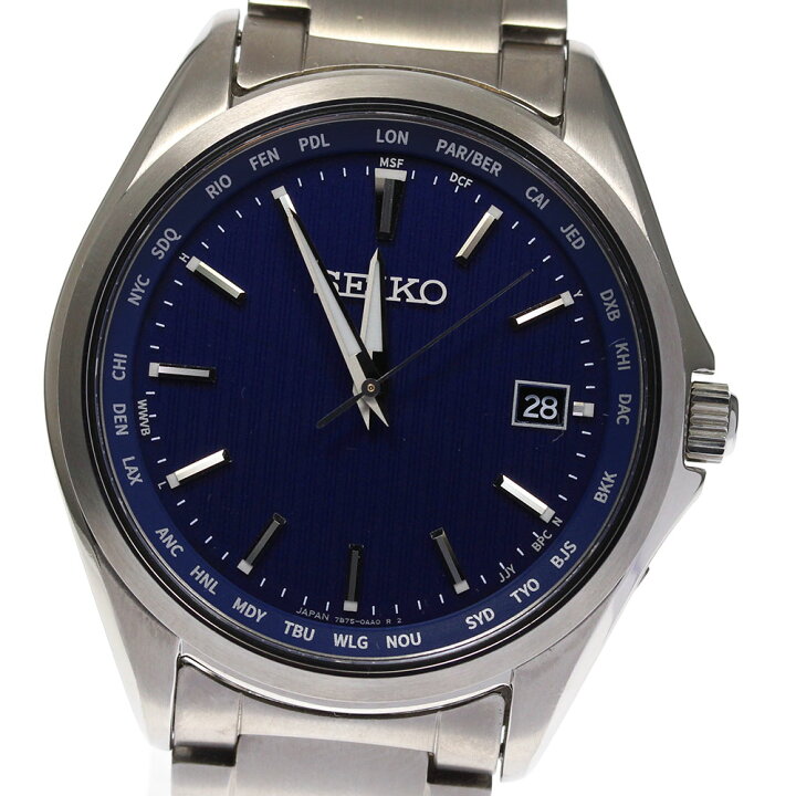 楽天市場】☆美品【SEIKO】セイコー デイト 7B75-0AA0 ソーラー メンズ 