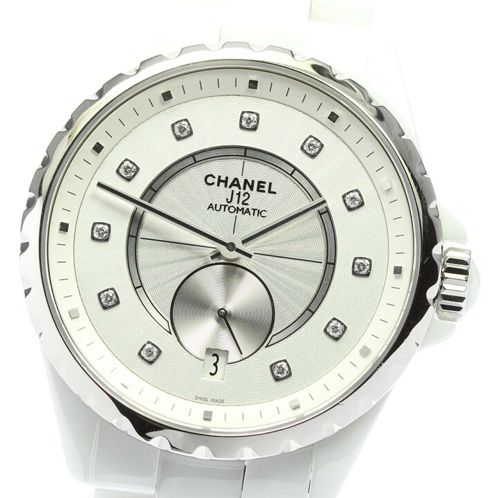 楽天市場】☆良品【CHANEL】シャネル J12 白セラミック 11Pダイヤ 
