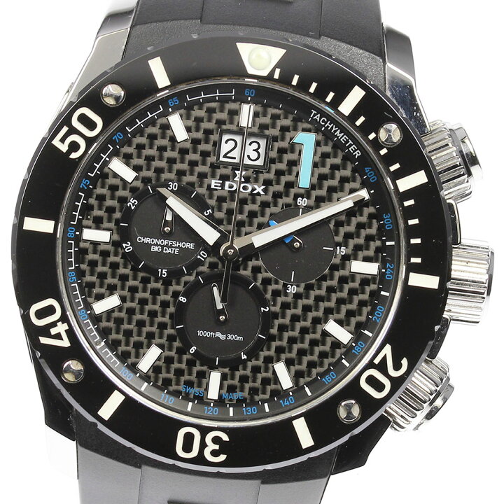 楽天市場】☆美品☆箱・保証書付き【EDOX】エドックス クロノ 