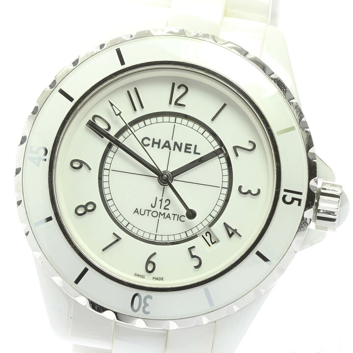楽天市場 保証書付き Chanel シャネル J12 白セラミック H2981 自動巻き メンズ 中古 Closer
