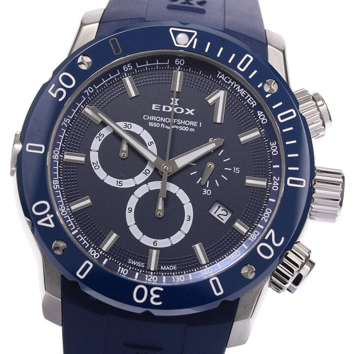 楽天市場】☆美品【EDOX】エドックス クロノオフショア1 クロノグラフ 