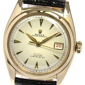 【ROLEX】ロレックス オイスターパーペチュアルデイト リダンダイアル K18PG ref.6104 自動巻き メンズ【ev20】【中古】