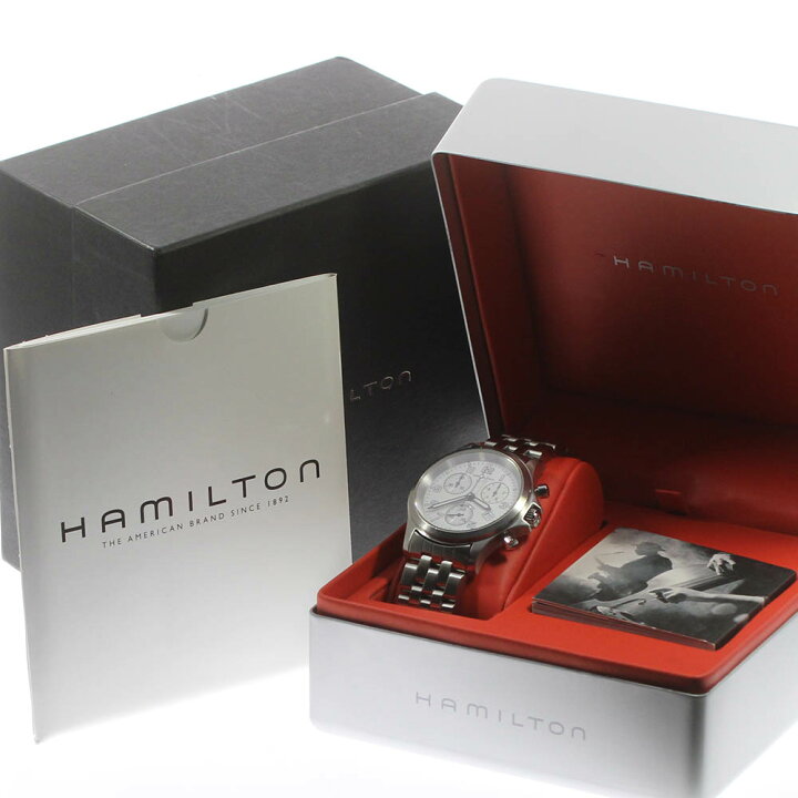 楽天市場】☆箱付き【HAMILTON】ハミルトン クロノグラフ 3832 