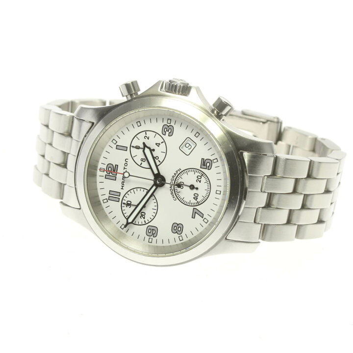 ハミルトン 腕時計 クロノグラフ クオーツ ホワイト 3832 HAMILTON 