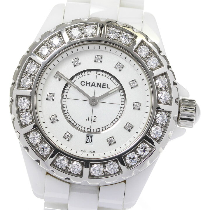 楽天市場】☆良品【CHANEL】シャネル J12 ダイヤベゼル 白セラミック  
